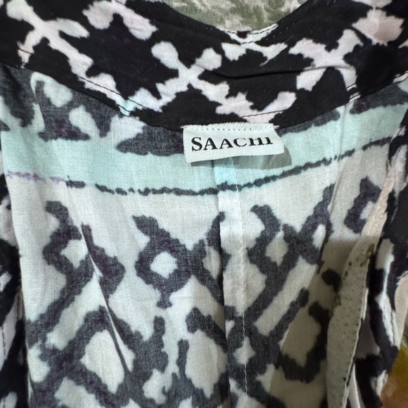 SAACHI Monochrome Geometric Kimono - Picture 4 of 7